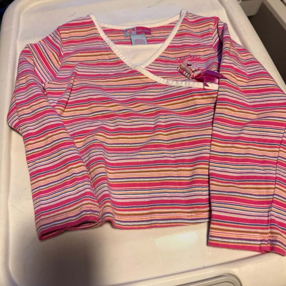 Skechers Girls Striped Long Sleeve Top Size 5